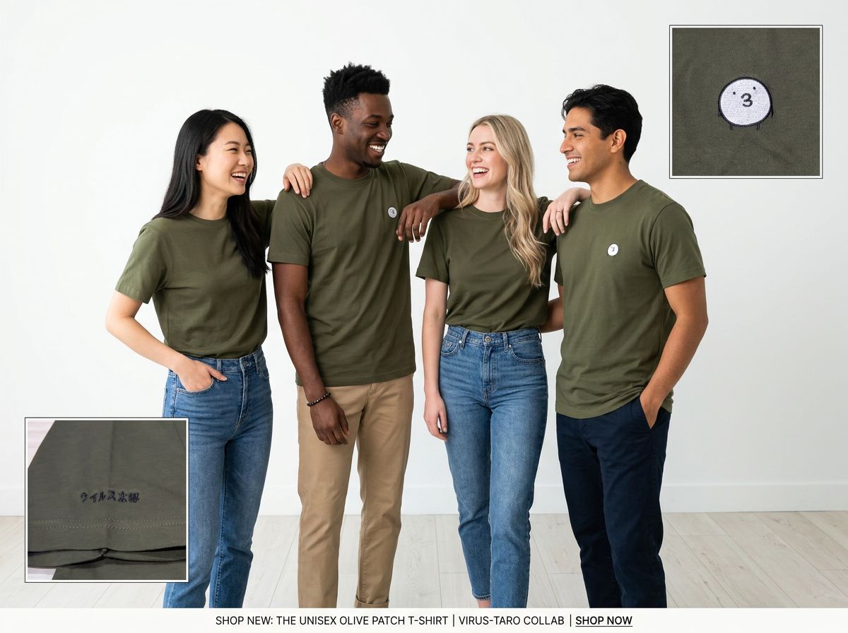 ウイルス太郎 刺繍Tシャツ